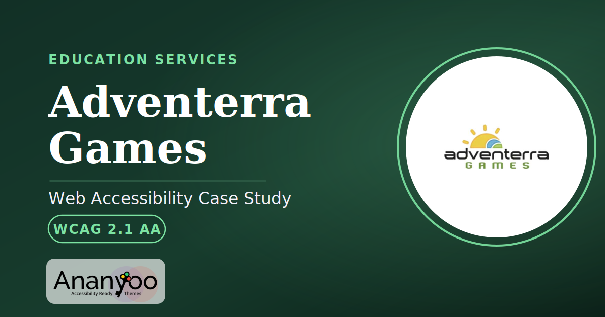 Adventerra Games Accessibility Audit – WCAG 2.1 AA remediation case study
