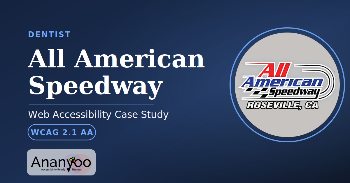 All American Speedway Accessibility Audit – WCAG 2.1 AA remediation case study