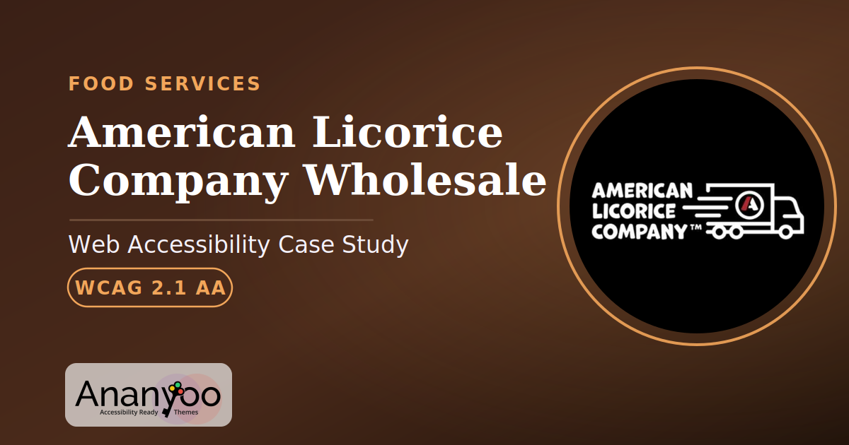 American Licorice Wholesale Accessibility Audit – WCAG 2.1 AA remediation case study