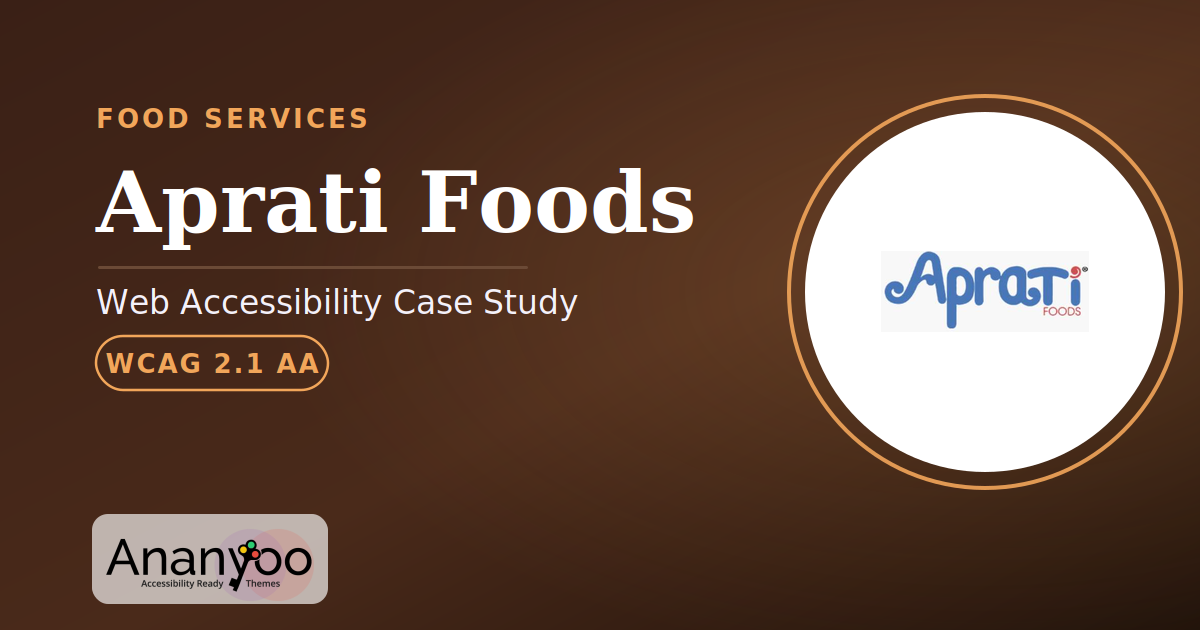 Aprati Foods Accessibility Audit – WCAG 2.1 AA remediation case study
