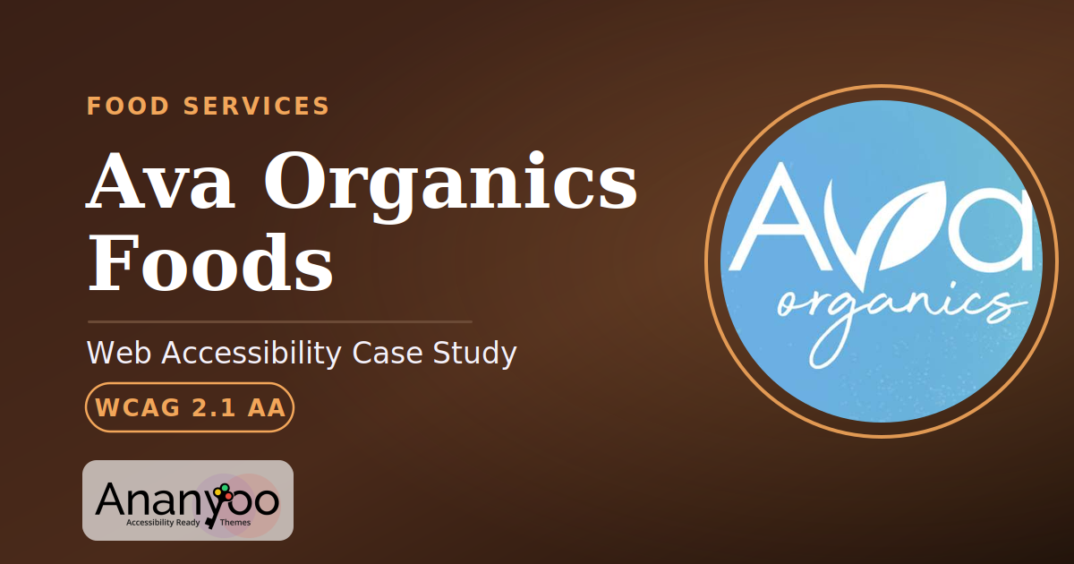 Ava Organics Foods Accessibility Audit – WCAG 2.1 AA remediation case study