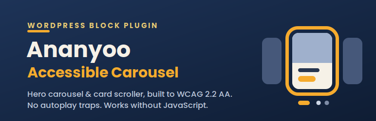 Accessible Carousel & Slider — a WordPress accessibility plugin for the block editor, WCAG AA