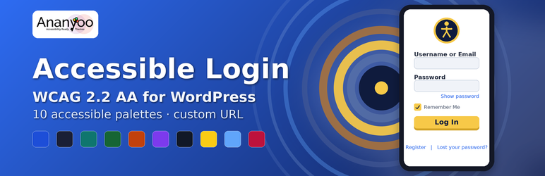 Accessible Login — one of Ananyoo's WordPress accessibility plugins, WCAG AA