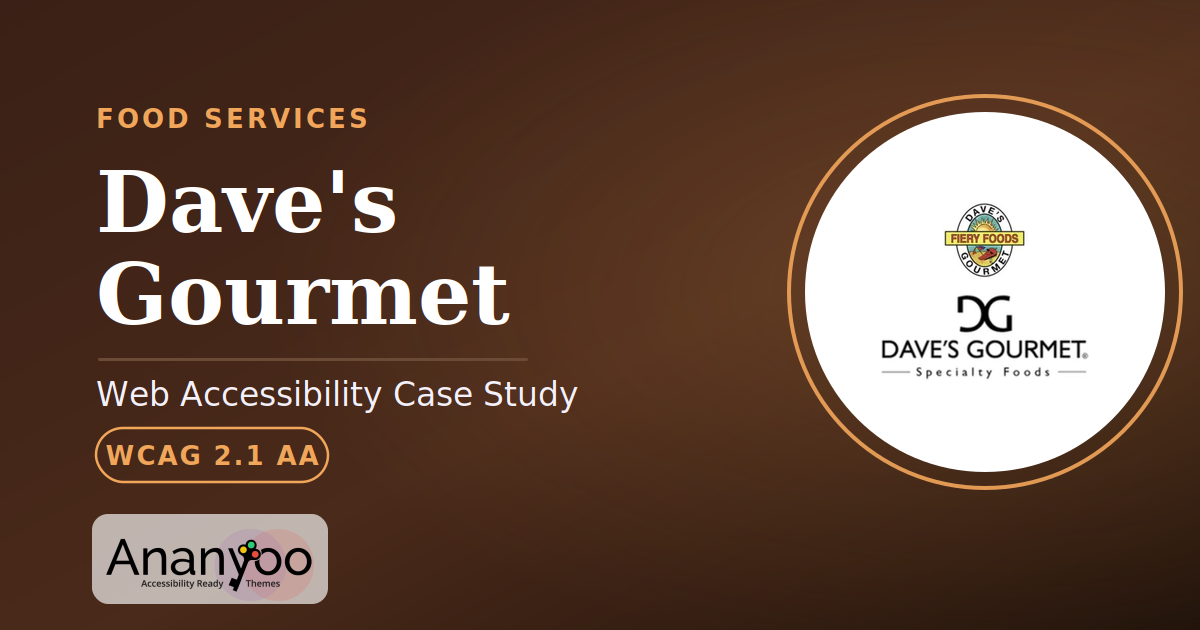 Dave's Gourmet Accessibility Audit – WCAG 2.1 AA remediation case study