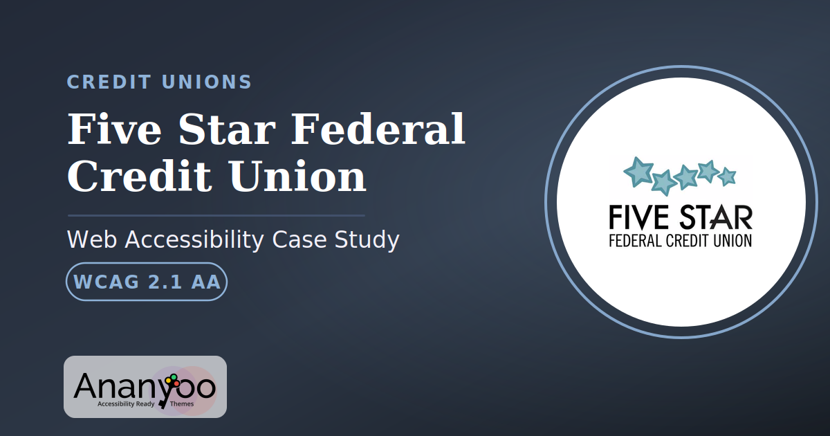 Five Star Federal Credit Union Accessibility Audit – WCAG 2.1 AA remediation case study