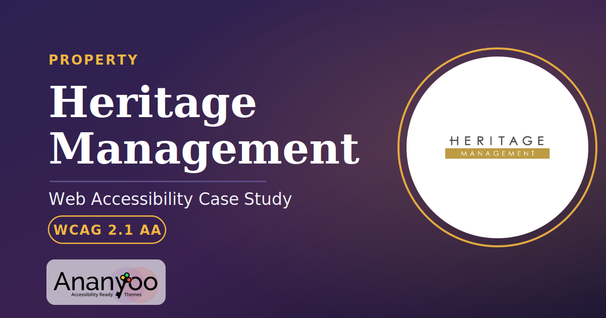 Heritage Management Accessibility Audit – WCAG 2.1 AA remediation case study