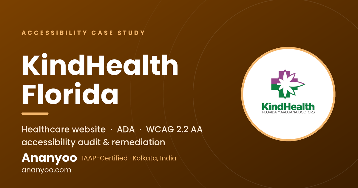 KindHealth Florida Accessibility Audit – WCAG 2.1 AA remediation case study