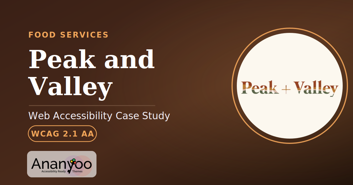 Peak and Valley Accessibility Audit – WCAG 2.1 AA remediation case study