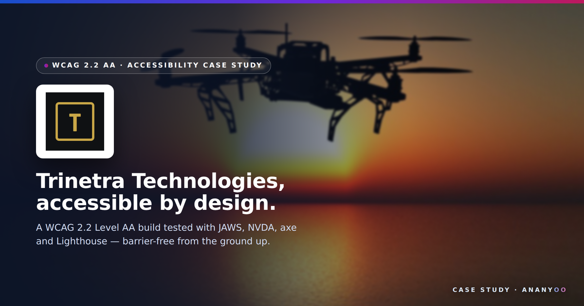 Trinetra Technologies accessibility audit – WCAG 2.2 AA remediation case study