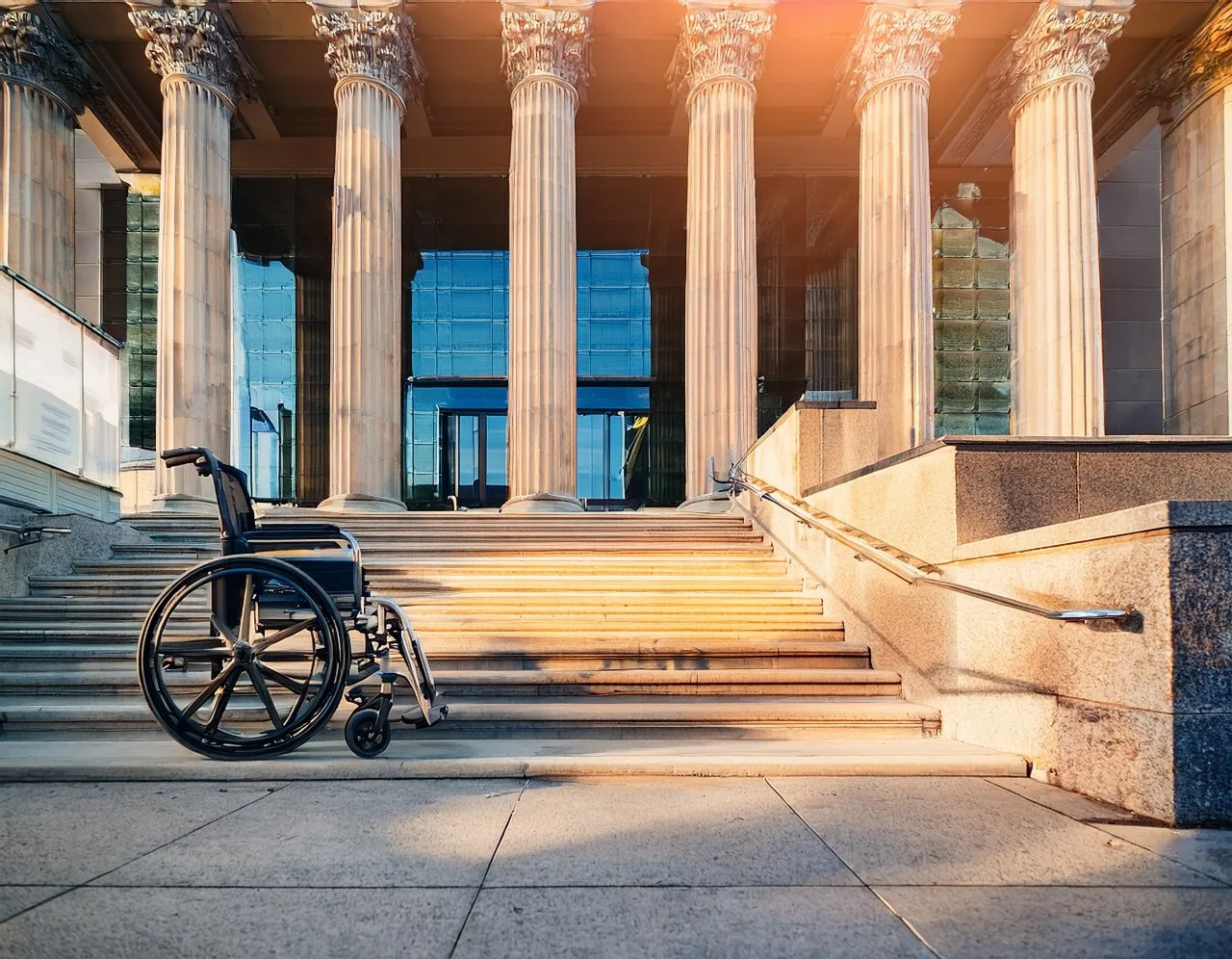 Wheelchair ramp providing equal access to a public building