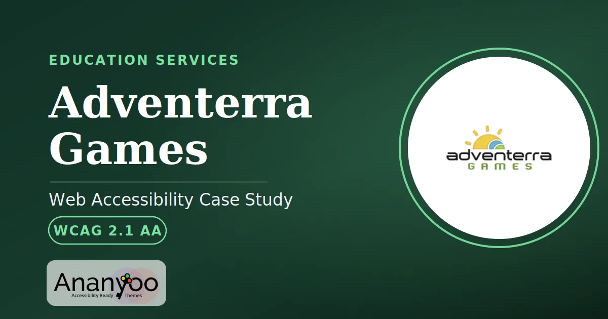 Adventerra Games Accessibility Audit - WCAG 2.1 AA remediation case study