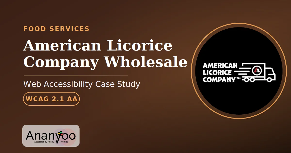 American Licorice Wholesale Accessibility Audit - WCAG 2.1 AA remediation case study