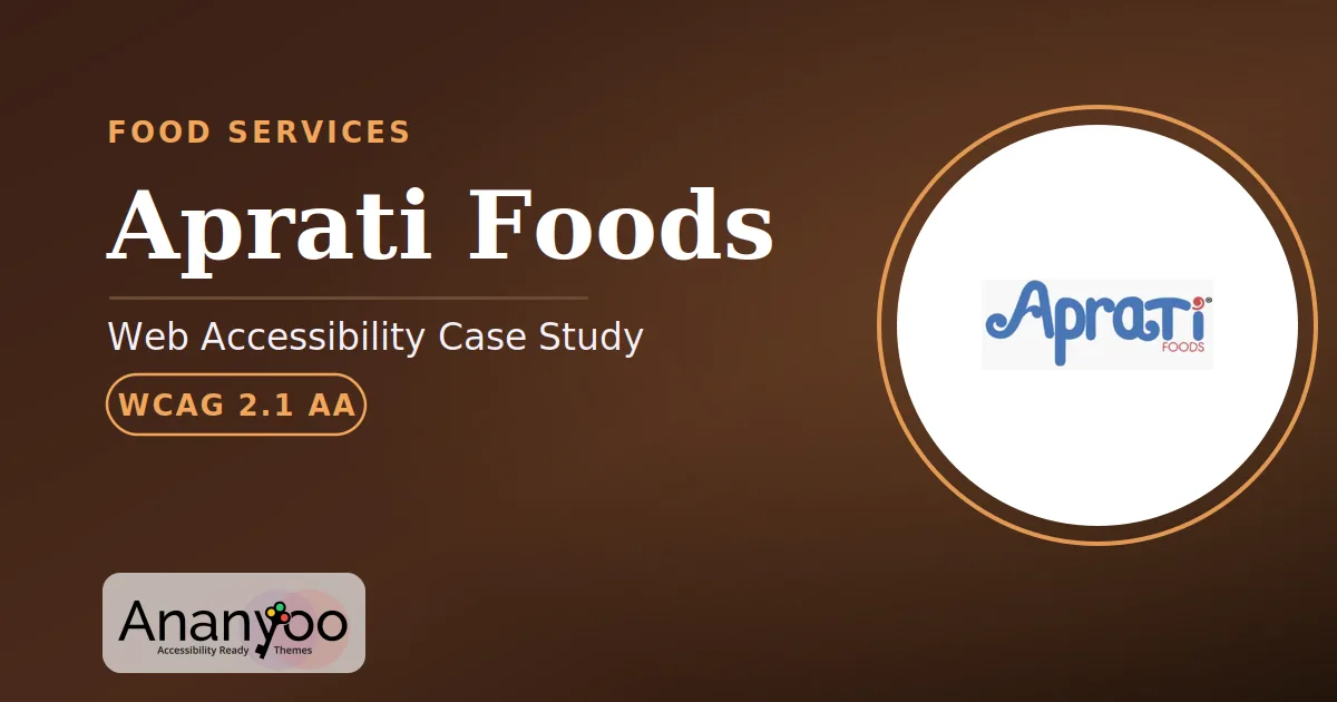 Aprati Foods Accessibility Audit - WCAG 2.1 AA remediation case study