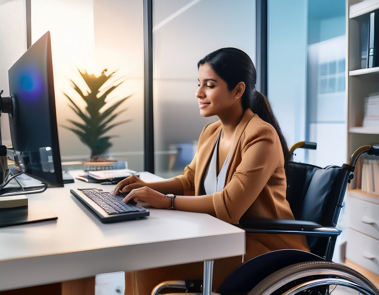 Assistive technology in the workplace: adjustable desk and voice control