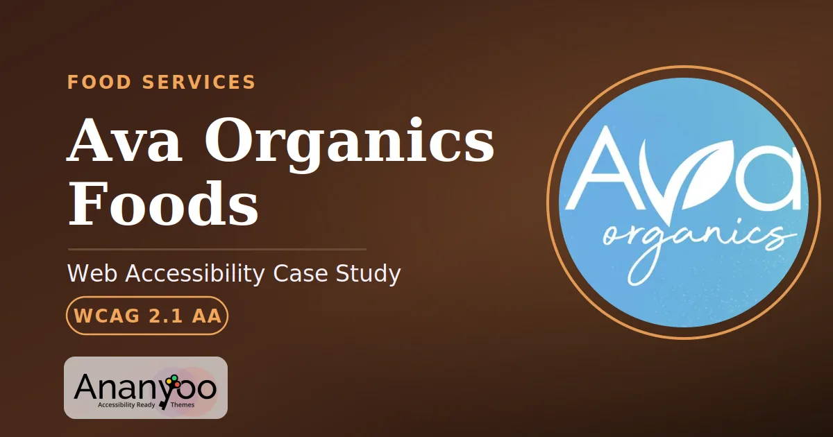 Ava Organics Foods Accessibility Audit - WCAG 2.1 AA remediation case study