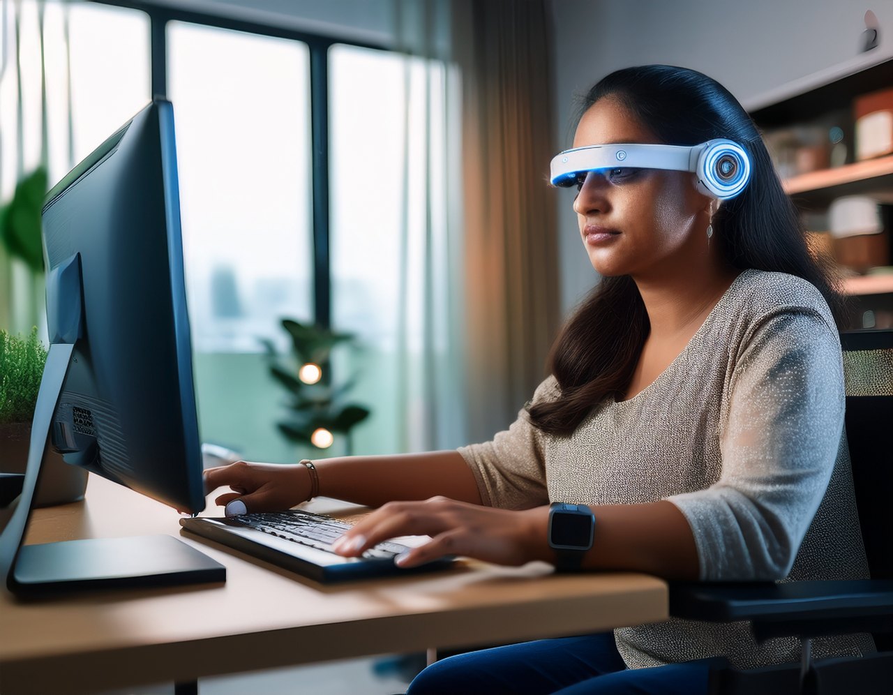 Eye-tracking device used to control a computer