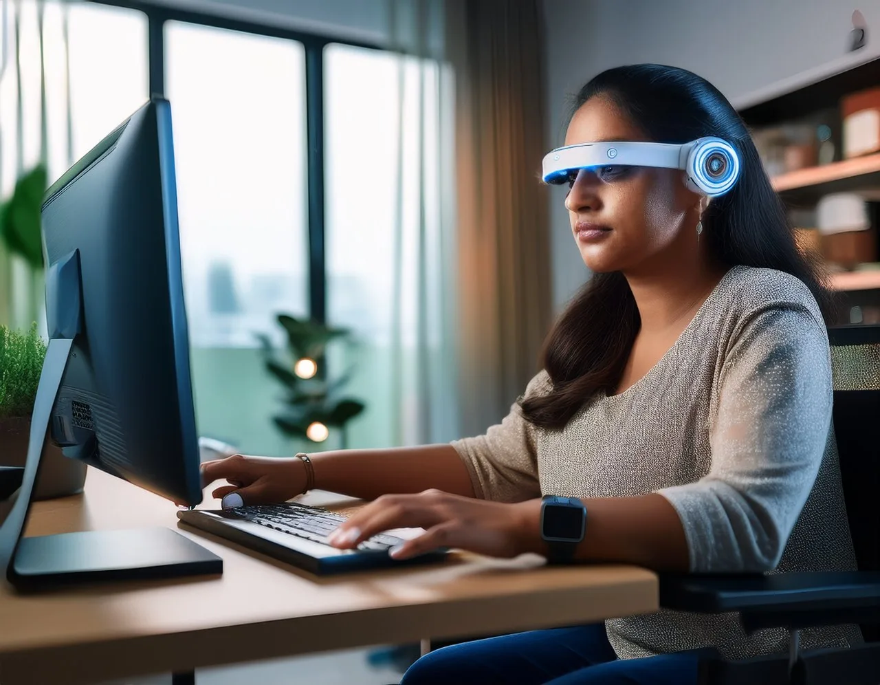 Eye-tracking device used to control a computer