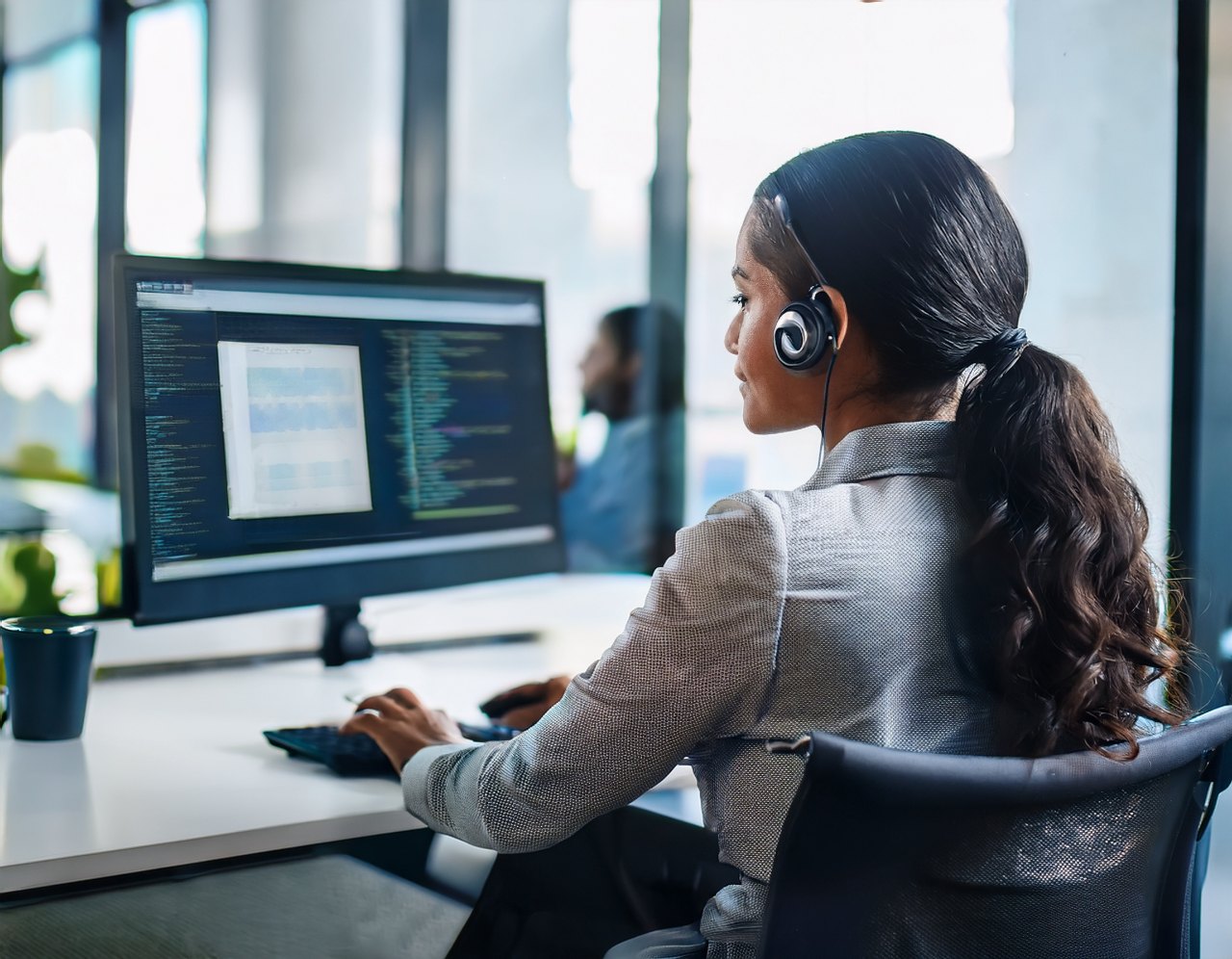 Federal agency staff using accessible software at work