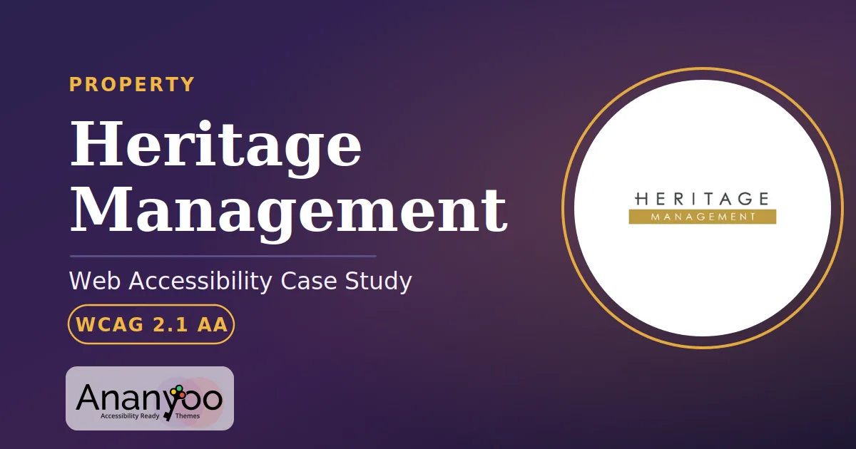 Heritage Management Accessibility Audit - WCAG 2.1 AA remediation case study
