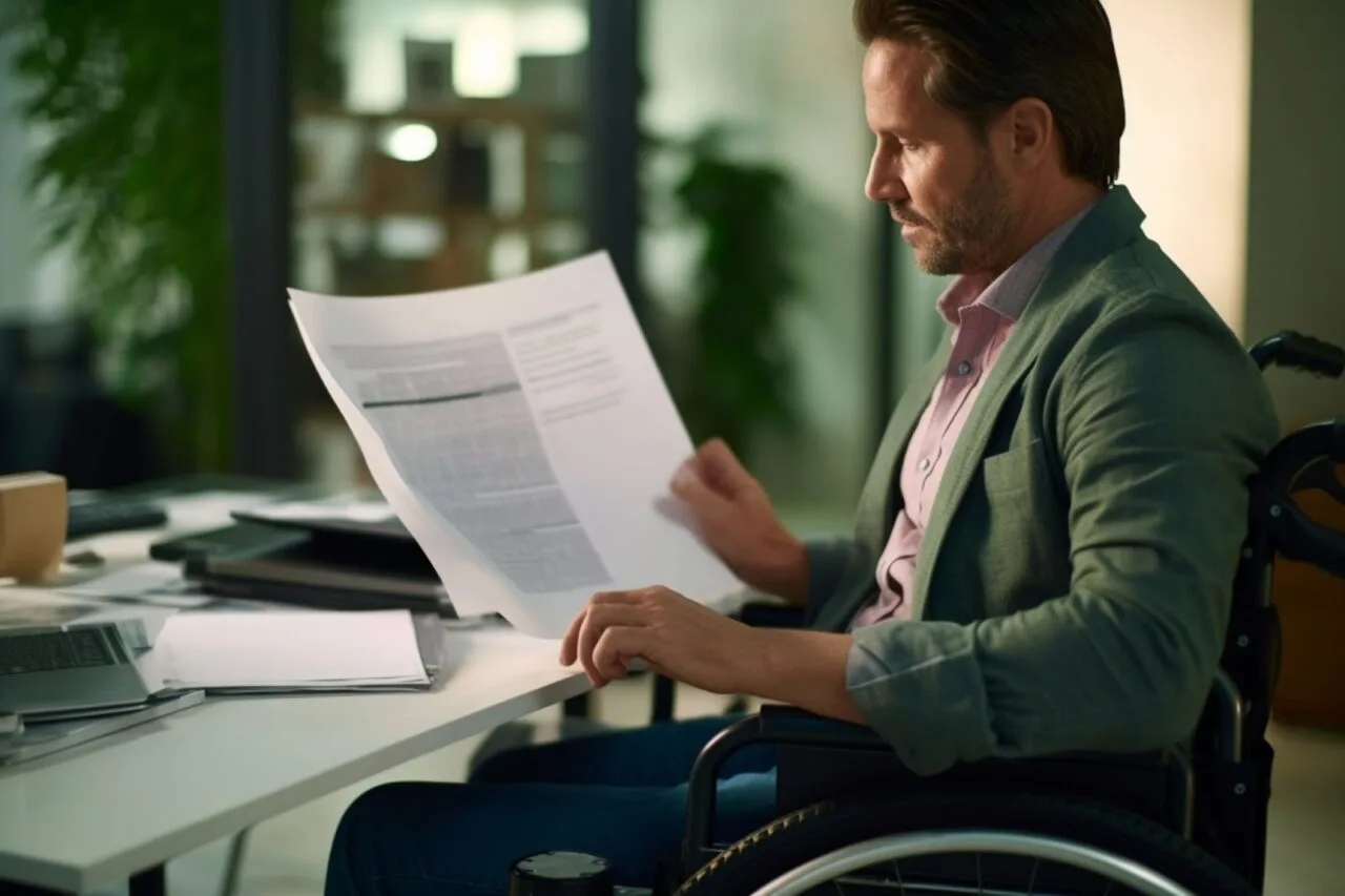 Office Employee Smiling Checking Emails