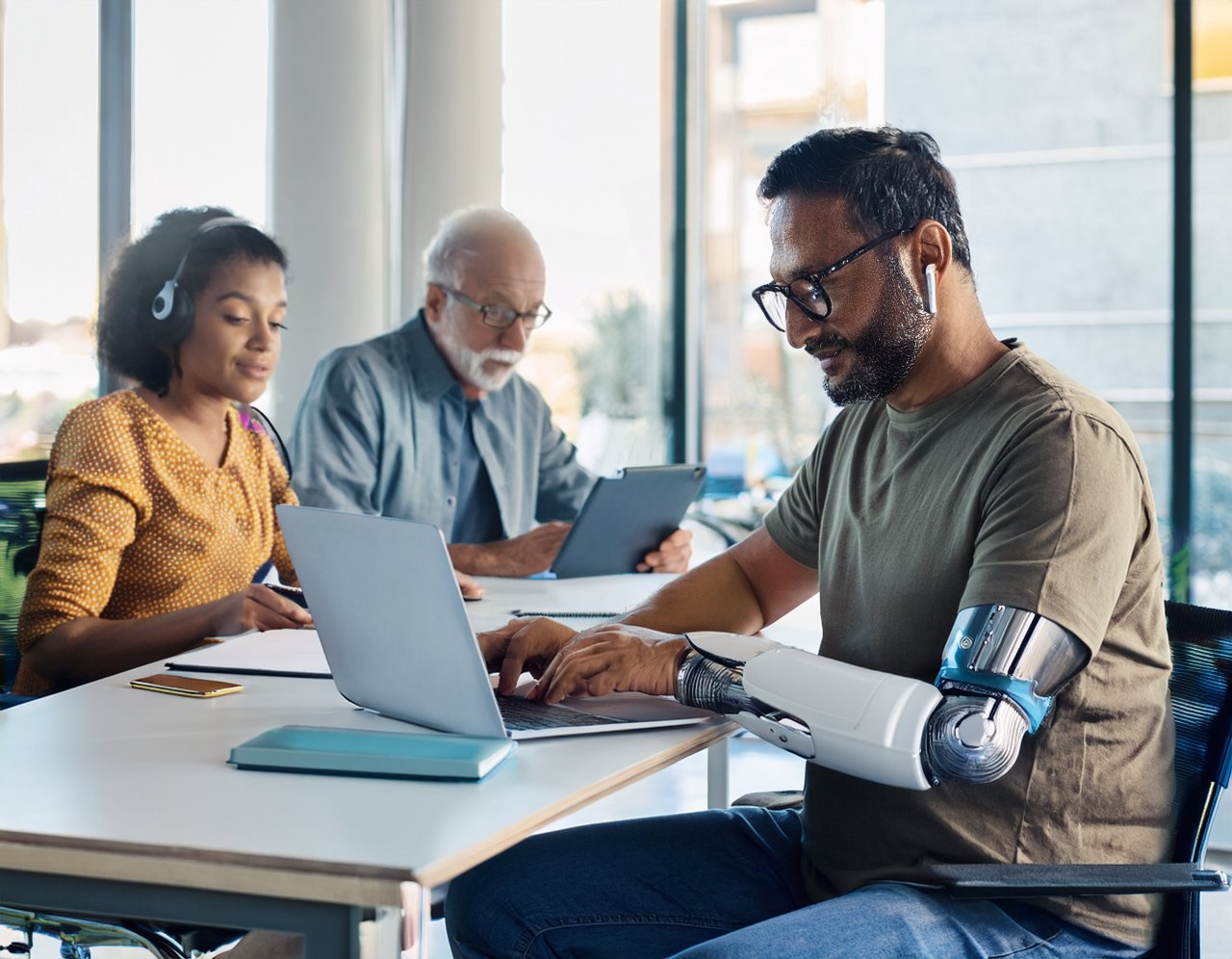 Inclusive co-working space with people of different abilities using technology
