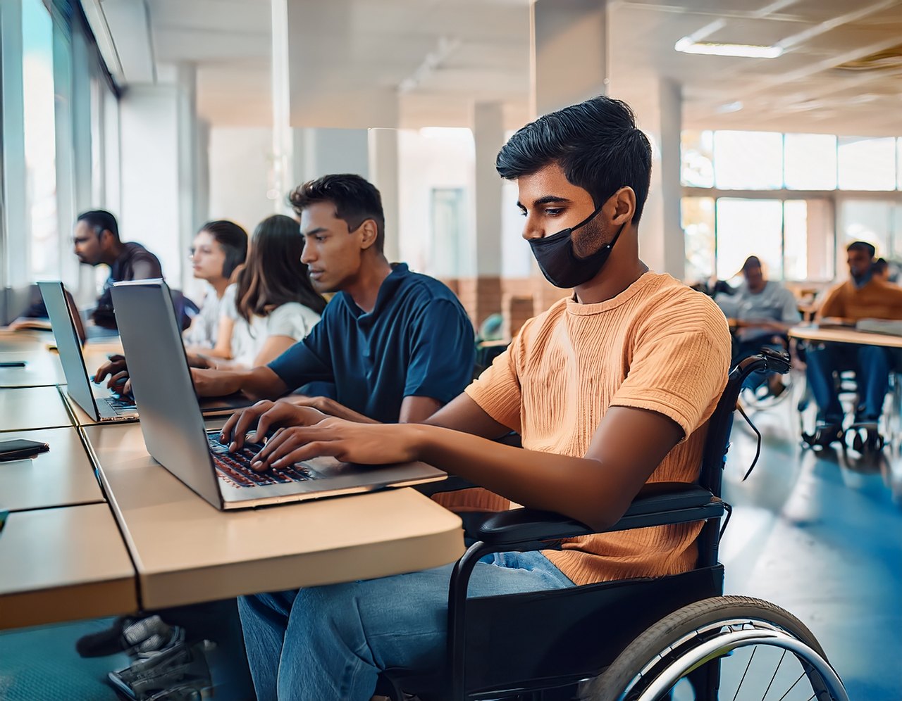Inclusive computer lab for students with disabilities in India
