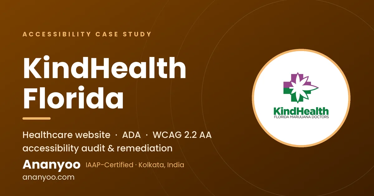 KindHealth Florida Accessibility Audit - WCAG 2.1 AA remediation case study