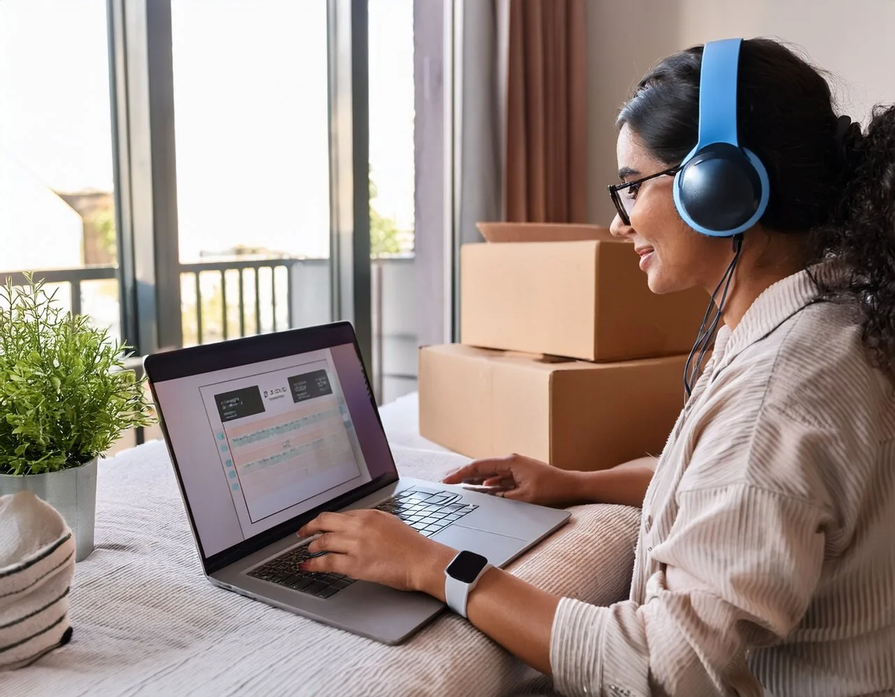 Visually impaired customer shopping online