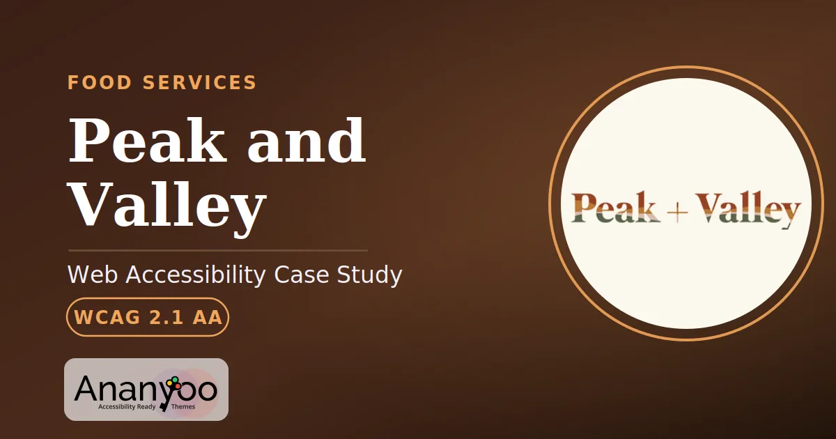 Peak and Valley Accessibility Audit - WCAG 2.1 AA remediation case study