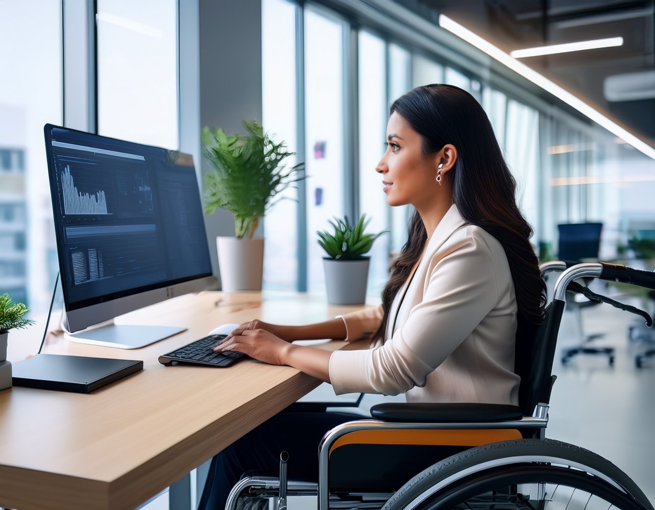 Smart accessibility tools in a modern workplace
