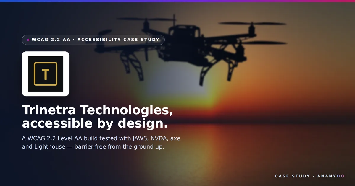 Trinetra Technologies accessibility audit - WCAG 2.2 AA remediation case study