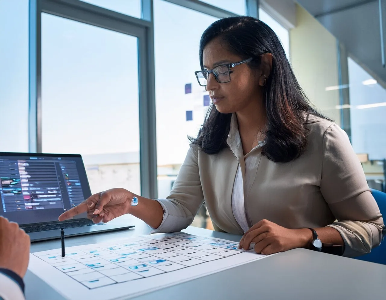 Researcher scoring a usability test session
